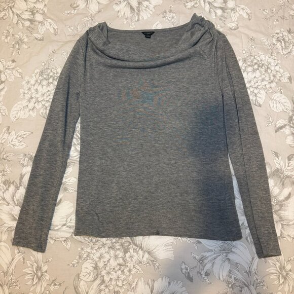 Ann Taylor size small cowl neckline lightweight knit grey - Picture 3 of 5
